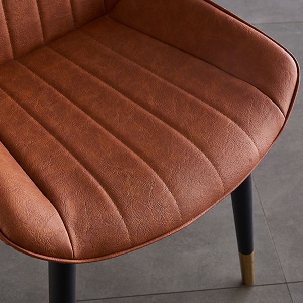 Modern Armless Dining Chairs Solid Back Leather Side Chairs with Metal Legs Clearhalo ' kitchen&dining_furn' 'Dining Chairs' 'Dining Tables & Seating' 'dining_chair' 'Furniture' 'furniture_dining_chair' 'Kitchen & Dining Furniture' 'kitchen' 1200x1200_a159194a-8f69-4e21-b0b3-5d6628f5f5c2