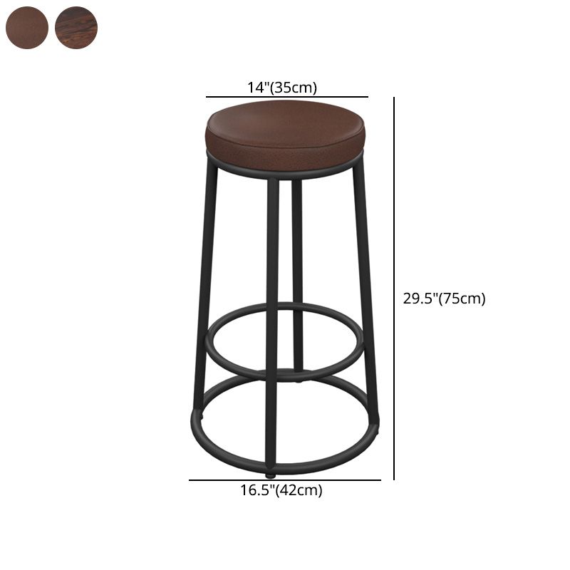 Industrial Armless Backless Counter Stool Iron Cashier Bar Stool with Seat and Pedal Clearhalo 'Bar Furniture' 'Bar Stools' 'bar_stools' 'furn' 'furn_bar_stools' 'Furniture' 'furniture_bar_stools' 'Kitchen & Dining Furniture' 1200x1200_a159c0e7-4ac1-4526-b9b7-76e58a351cb6