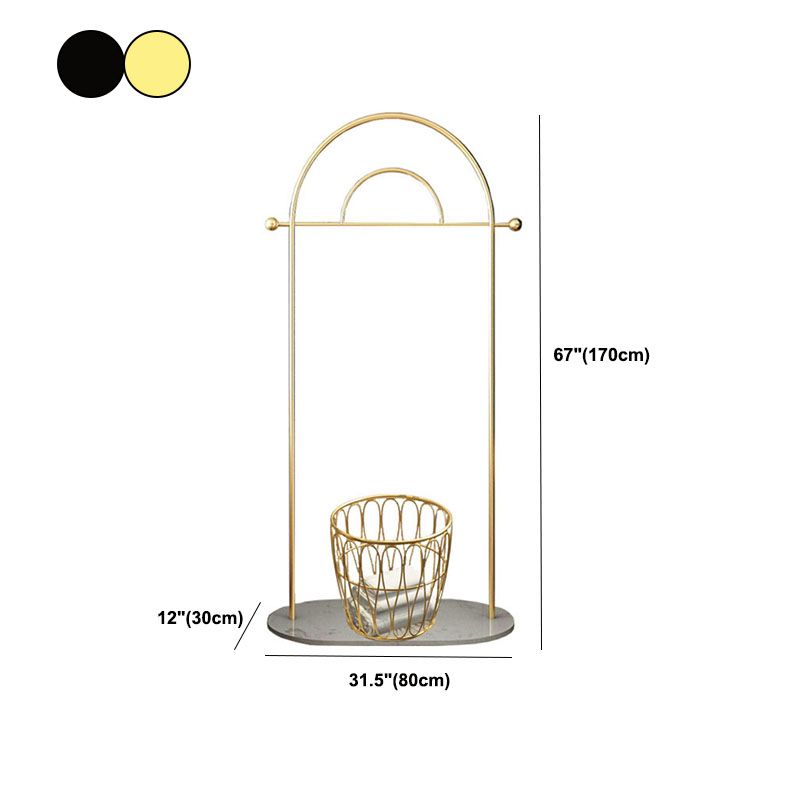 Hall Tree con ganci e cesto splendido supporto per la sala metallica in oro