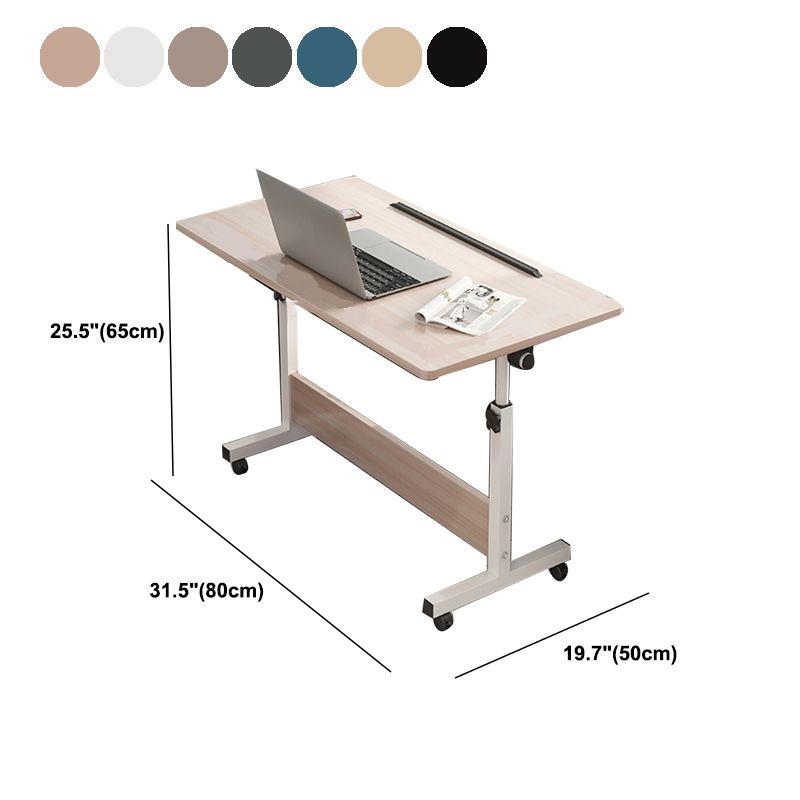 Modern Writing Desk Wooden Adjustable Standing Desk with Caster Wheel Clearhalo 'furn' 'furn_office_desk' 'Furniture' 'Office Desks' 'Office Furniture' 'office_desk' 1200x1200_a15a8a5d-c591-4bf2-89a3-abaed8f0369f
