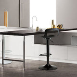 Plastic Low Back Barstools Adjustable Height Bar Stools with Metal Base