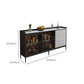 Glam Cabinets Buffet Stand 3 Drawers Glass Doors Buffet Sideboard Clearhalo 'buffet_sideboard' 'Buffets & Sideboards' 'furn' 'furn_buffet_sideboard' 'Furniture' 'Kitchen & Dining Furniture' 1200x1200_a15c5673-8278-4cf6-98a9-2d95f9efcf47