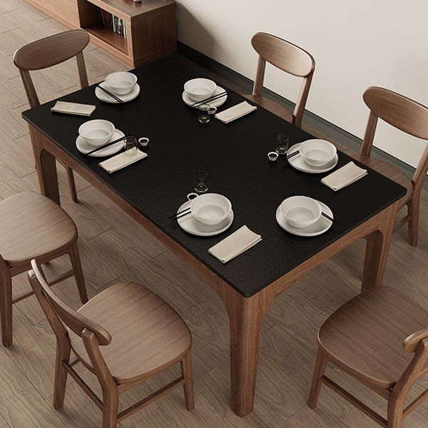 Contemporary Kitchen Rectangle Dinner Table 4 Legs Dining Table Clearhalo 'Dining Tables & Seating' 'Dining Tables' 'dining_table' 'furn' 'furn_dining_table' 'Furniture' 'Kitchen & Dining Furniture' 1200x1200_a15cbbe2-54c6-497a-b90d-0b2b757585d4