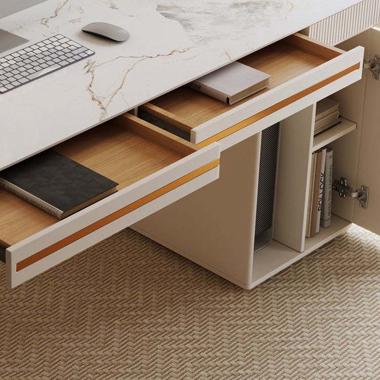 Zeitgenössischer Stein Schreibtisch Schlafzimmer Weißer Büroschreibtisch mit Beinen