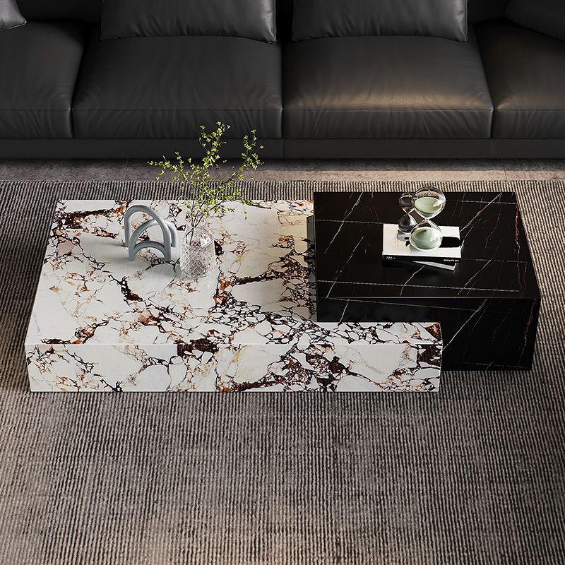 Block Nesting Coffee Table Set Contemporary Rectangle Slate Top Clearhalo 'Coffee & Accent Tables' 'Coffee Tables' 'coffee_tables' 'furn' 'furn_coffee_tables' 'Furniture' 'Living Room Furniture' 1200x1200_a15e4d29-3435-41b4-84a7-a86af873e363
