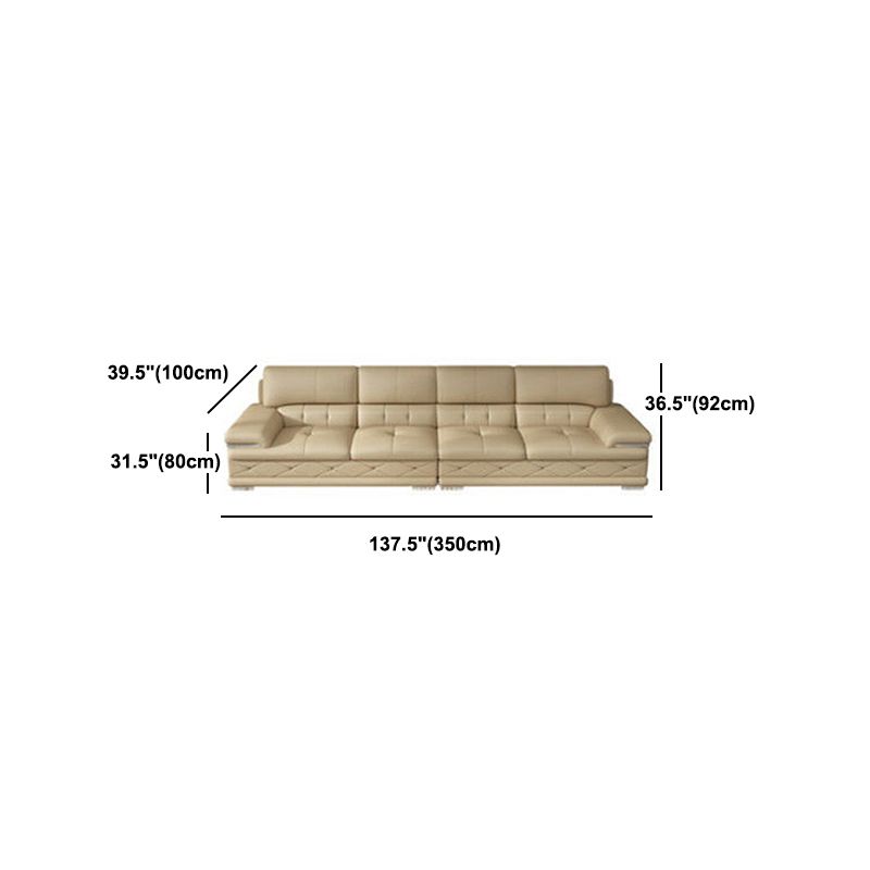 Upholstered Armrest Cushioned Back Sponge Padded Sofa Bed Grey/yellow Sofa Clearhalo 'furn' 'furn_sectionals' 'Furniture' 'Living Room Furniture' 'Sectionals' 1200x1200_a15f9e9c-c446-47bd-af8f-44908c1b6f03