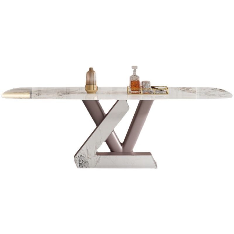 Luxury Sintered Stone Top Dining Set Rectangle 1/5/7 Pieces Dining Room Table Set