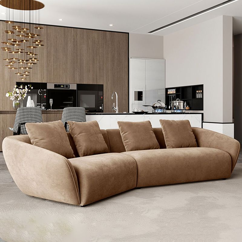 Nordic Wooden 3 Seater Sofa Chaise Dark Brown  Sloped Arm Sofa