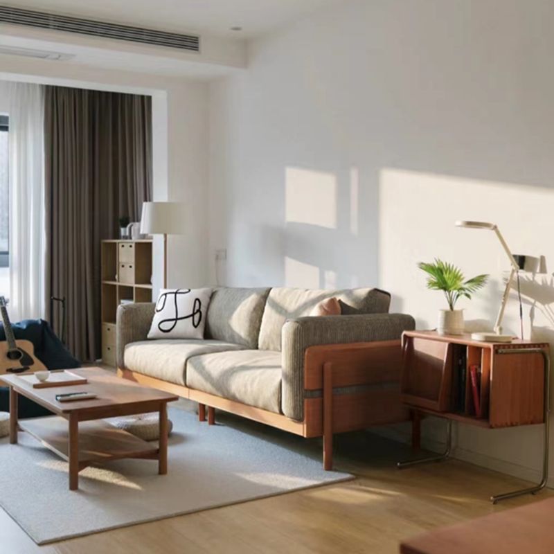 Solid Wood Square Arm Sofa Slipcovered Corduroy Cushions Sofa Clearhalo 'furn' 'furn_sofas' 'Furniture' 'Living Room Furniture' 'Sofa' 'sofas' 1200x1200_a1620a32-769e-4022-babb-ba2b439e8853