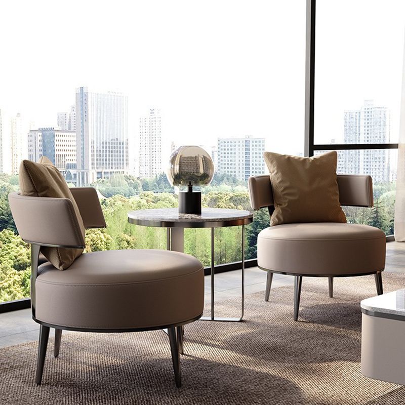 Faux Leather Armless Chair Basic Four Leg Chair for Living Room, 26.77" Wide