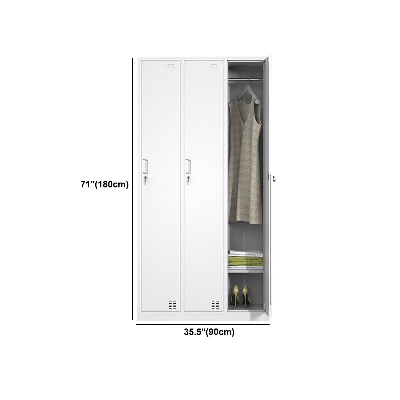 Metal Contemporary Cabinet for Home White Steel Storage Cabinet Clearhalo 'Armoires & Wardrobes' 'armoires_wardrobes' 'Bedroom Furniture' 'furn' 'furn_armoires_wardrobes' 'Furniture' 1200x1200_a166fa02-87a5-43d5-91ef-e7346c37e1ae