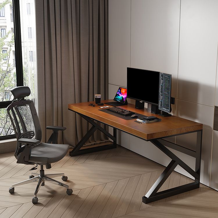 Tavolo da laptop rettangolare rettangolare da scrivania in legno massiccio contemporaneo