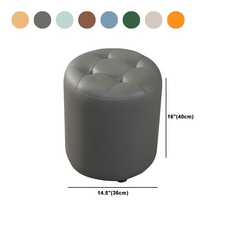 Pouf puro de color verde oscuro de color rojo de cuero redondo