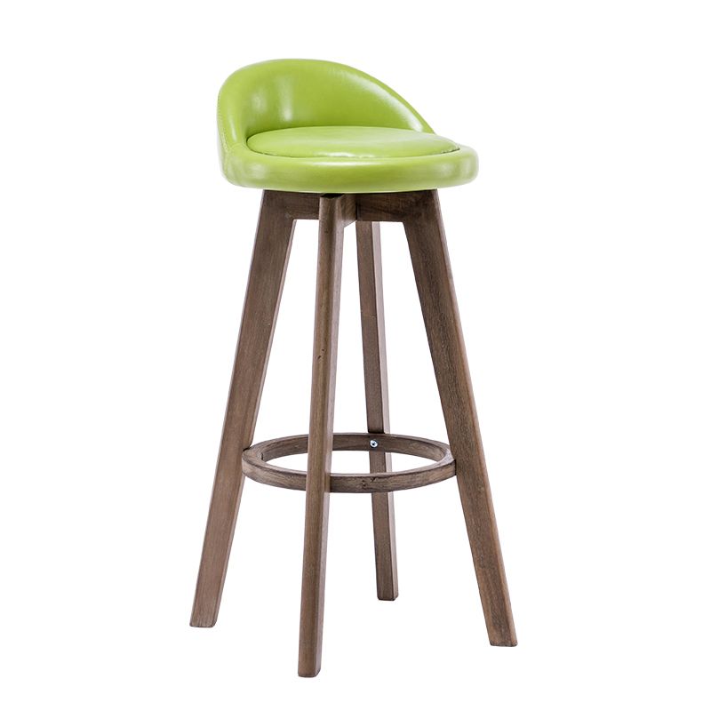 Contemporary Solid Wood Barstools Indoor Bar Stool with Footrest and Low Back Clearhalo 'Bar Furniture' 'Bar Stools' 'bar_stools' 'furn' 'furn_bar_stools' 'furniture_bar_stools' 'Kitchen & Dining Furniture' 'kitchen&dining_furn' 'kitchen' 'kitchen_furn' Furniture' 1200x1200_a16a199e-c082-4dce-82a1-8db5a0884346