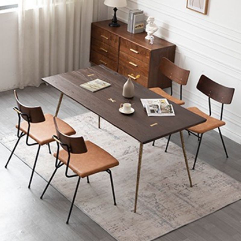 Modern 1/2/4/5/6 stukken Dinerset rechthoekige eiken houten eettafel voor eetkamer