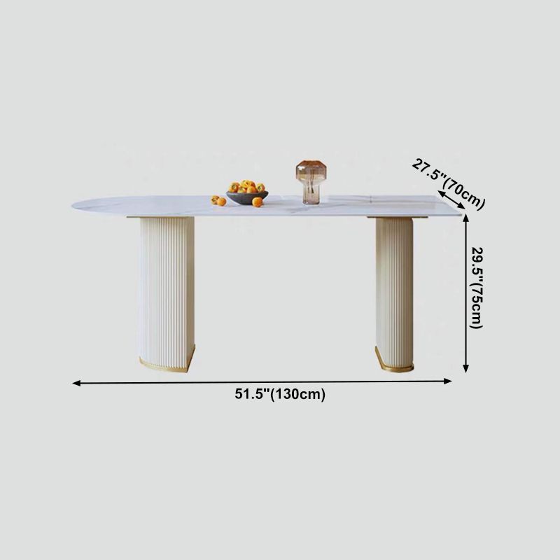 Traditional Luxury Dining Table White Sintered Stone Dining Table for Kitchen Clearhalo 'Dining Tables & Seating' 'Dining Tables' 'dining_table' 'furn' 'furn_dining_table' 'Furniture' 'furniture_dining_table' 'Kitchen & Dining Furniture' 'kitchen' 'kitchen_dining_table' 1200x1200_a16a5699-4c6c-4216-82db-b93fddbeccc3