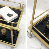 Contemporary 33.86"H Metal Prep Table Rolling Prep Table for Dining Room
