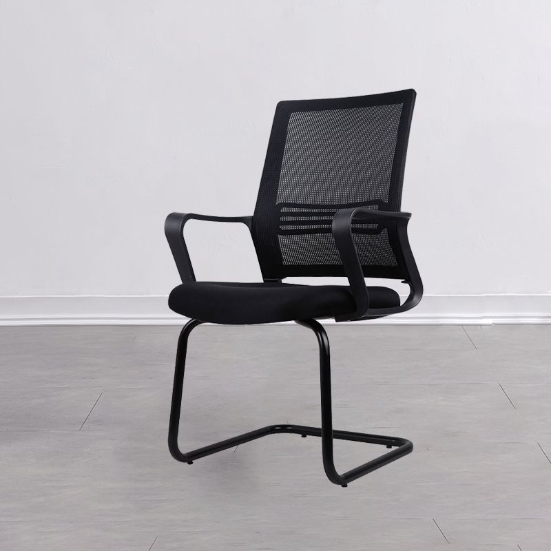 コンテンポラリーファブリックスイベルチェアハイバックアームオフィスチェアブラック