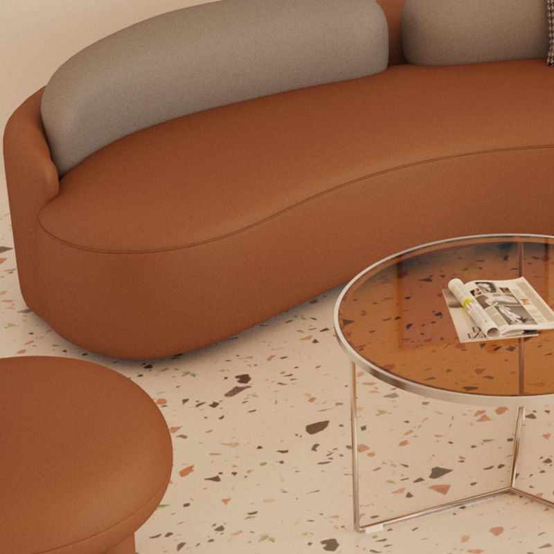 Stain Resistant Curved Loveseat Faux Leather No Distressing Tight Seat Sofa Clearhalo 'furn' 'furn_sofas' 'Furniture' 'Living Room Furniture' 'Sofa' 'sofas' 1200x1200_a16ed709-601a-4594-b572-c27f183807aa