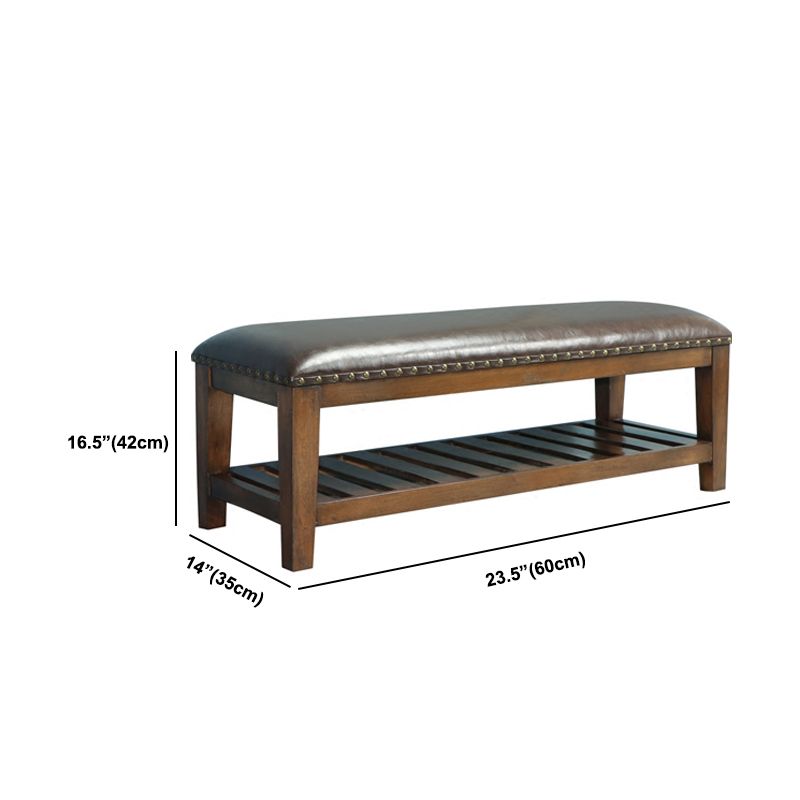 Traditional Brown Entryway Bench Upholstered Seating Bench with Legs Clearhalo 'Benches' 'Chairs & Seating' 'furn' 'furn_benches' 'Furniture' 'Living Room Furniture' 1200x1200_a1712fca-8688-41c5-88fd-5964970415a5