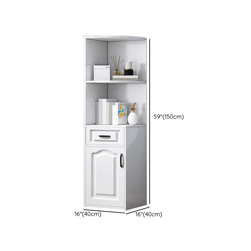 Modern Closed Back Bookshelf Engineered Wood Book Shelf with Cabinets for Home Office