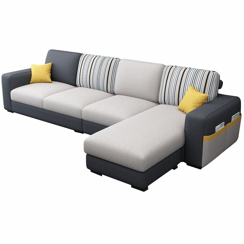 110.24"D x 59.1"W x 37.4"H Pillow Top Arm Sectionals, Modern High Back Sofa with Storage Clearhalo 'furn' 'furn_sectionals' 'Furniture' 'furniture_sectionals' 'kitchen' 'kitchen_sectionals' 'Living Room Furniture' 'Sectionals' 1200x1200_a173b059-50ef-4e6a-8c7b-2f1e8f72264b
