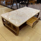 Rectangular Single Storage Coffee Cocktail Table with Marble Top