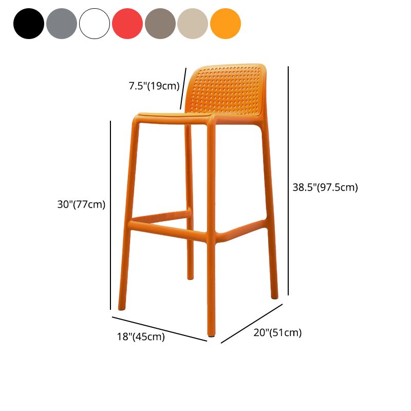 Modern Armless Backrest Counter Stool Plastic Bedroom Bar Stool with Plastic Seat Clearhalo 'Bar Furniture' 'Bar Stools' 'bar_stools' 'furn' 'furn_bar_stools' 'furniture_bar_stools' 'Kitchen & Dining Furniture' 'kitchen&dining_furn' 'kitchen' 'kitchen_furn' Furniture' 1200x1200_a1748c5a-6ed8-4c44-8947-f79ad94e8f79