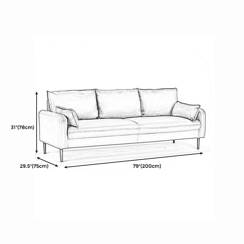 Faux Leather Cushions Sofa 3-Seat Contemporary 30.7" High Sofa Clearhalo 'furn' 'furn_sofas' 'Furniture' 'furniture_sofas' 'kitchen' 'kitchen_sofas' 'Living Room Furniture' 'Sofa' 'sofas' 1200x1200_a175081a-c399-4158-a4bd-e3db36c2c670