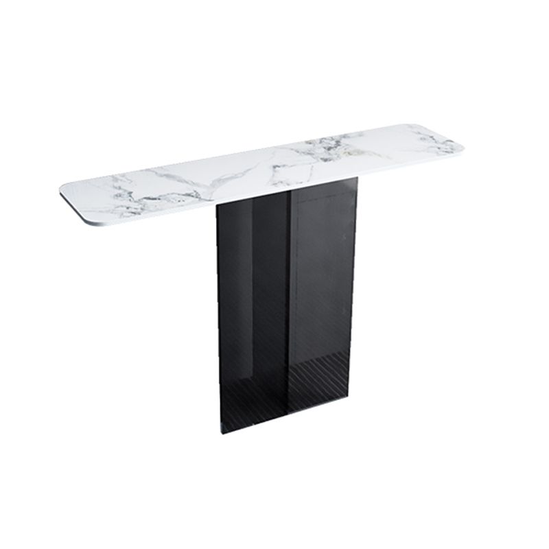 Tavolo della console contemporanea a forma di rettangolo oro/console in pietra nera