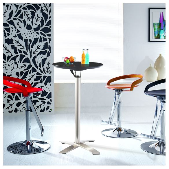 Industrial Folding Metal Bar Table Round Plastic Top 41.3"H Bistro Table Clearhalo 'Bar Furniture' 'Bar Tables' 'bar_tables' 'furn' 'furn_bar_tables' 'Furniture' 'furniture_bar_tables' 'Kitchen & Dining Furniture' 1200x1200_a1773660-ad48-429e-9649-bb1e1ebe2fe8
