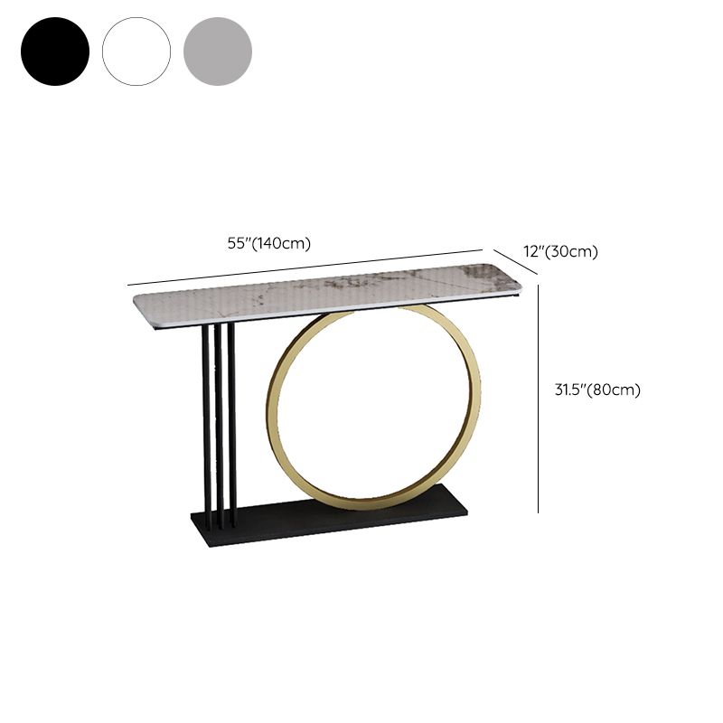 Mesa de sofá de consola de rectángulo glamoroso con soporte de hierro para Hall