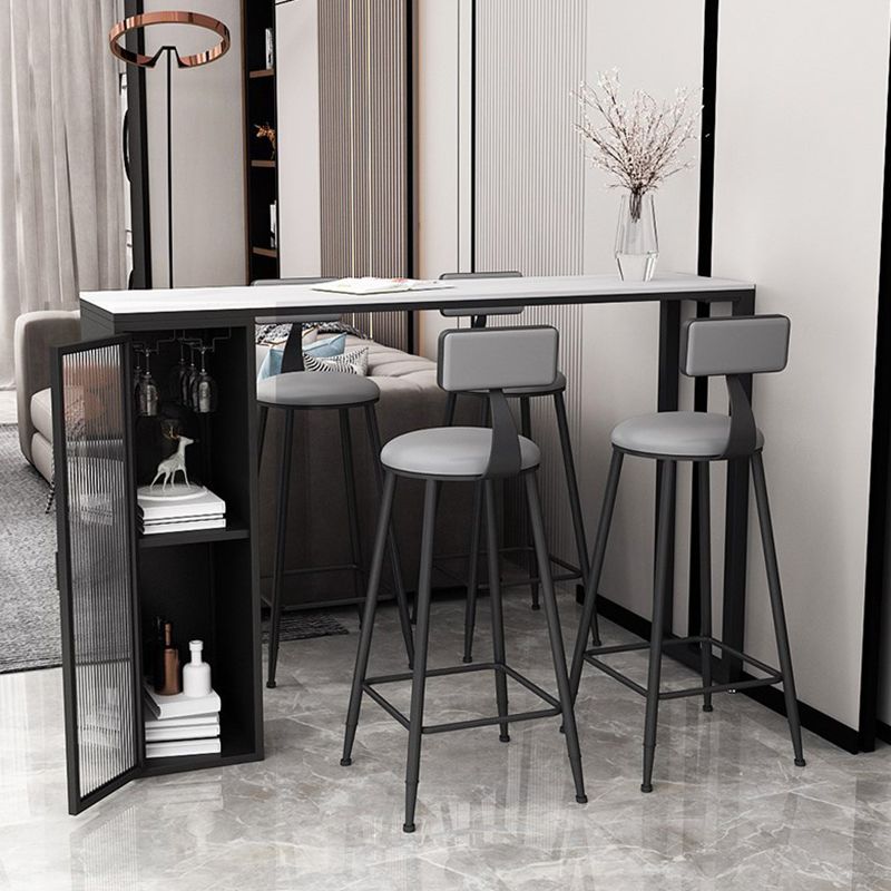 Modern Style Bistro Bar Table Sintered Stone Bar Table with Storage Clearhalo 'Bar Furniture' 'Bar Tables' 'bar_tables' 'furn' 'furn_bar_tables' 'Furniture' 'Kitchen & Dining Furniture' 1200x1200_a1782e4f-b50d-43c4-bd43-b4d1712c7cb5