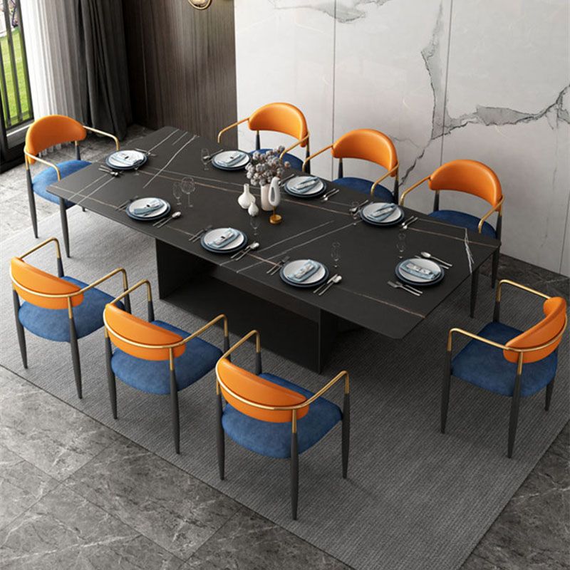 Contemporary Style Kitchen Chairs Dining Open Back Arm Side Chair with Metal Legs Clearhalo ' kitchen&dining_furn' 'Dining Chairs' 'Dining Tables & Seating' 'dining_chair' 'furn' 'furn_dining_chair' 'Furniture' 'furniture_dining_chair' 'Kitchen & Dining Furniture' 'kitchen' 1200x1200_a178a897-ce37-4e9e-b825-cec76909a193