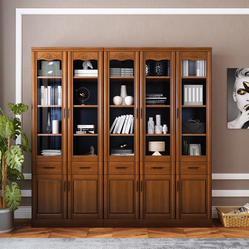 78.74"H Bookcase Contemporary Style Bookshelf with Doors for Home Office Clearhalo 'Bookcases' 'furn' 'furn_bookcases' 'Furniture' 'furniture_bookcases' 'Office Furniture' 1200x1200_a179203a-0464-4c8e-b3a6-d844cc0a41ee