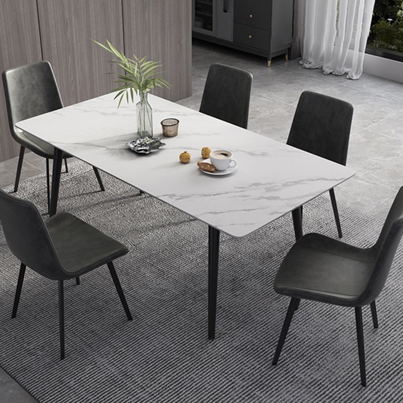 Modern Dinette Set with Solid Back Chairs 1/4/5/6/7 Pcs Stone Top Dining Table Set Clearhalo 'Dining Room Sets' 'Dining Tables & Seating' 'dining_room_set' 'furn' 'furn_dining_room_set' 'Furniture' 'Kitchen & Dining Furniture' 1200x1200_a17a6932-4c38-45ec-a7ff-3912af4ce92d