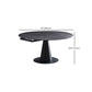 Modern Pedestal Casual Dining Table Round Dinner Table with Stainless Steel Base