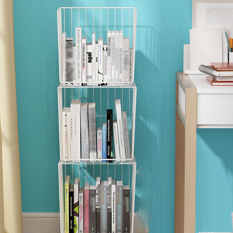 Black and White Industrial Bookshelf Iron Bookshelf with Caster Wheels Clearhalo 'Bookcases' 'furn' 'furn_bookcases' 'Furniture' 'furniture_bookcases' 'kitchen' 'kitchen_bookcases' 'Living Room Furniture' 'Office Furniture' 1200x1200_a17d641e-22bd-450f-9349-d167459f8aa2