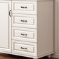 White Wood Accent Cabinet with Drawers 15.74" Wide Modern Standard Side Cabinet Clearhalo 'Cabinets & Chests' 'cabinets_chests' 'furn' 'furn_cabinets_chests' 'Furniture' 'Living Room Furniture' 1200x1200_a17e10c0-9199-4204-9959-5301e95ddbae