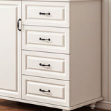 White Wood Accent Cabinet with Drawers 15.74" Wide Modern Standard Side Cabinet Clearhalo 'Cabinets & Chests' 'cabinets_chests' 'furn' 'furn_cabinets_chests' 'Furniture' 'Living Room Furniture' 1200x1200_a17e10c0-9199-4204-9959-5301e95ddbae