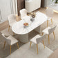 Ensemble de Table à manger en pierre frittée Glam nordique, ensemble de Table à manger ovale de 1/4/5/7 pièces pour la maison