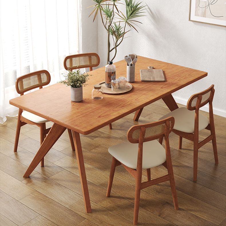 Rectangle Dining Site Table Modern Style Solid Wood Dining Room Furniture
