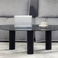 Contemporary Oval Glass Top Coffee Table with 3 Wooden Legs Cocktail Table Clearhalo 'Coffee & Accent Tables' 'Coffee Tables' 'coffee_tables' 'furn' 'furn_coffee_tables' 'Furniture' 'Living Room Furniture' 1200x1200_a1810032-2b22-48e2-beb0-79377ba6a0a1
