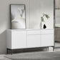 Sideboard di legno moderno moderno mobile rettangolo con cassetti e porte