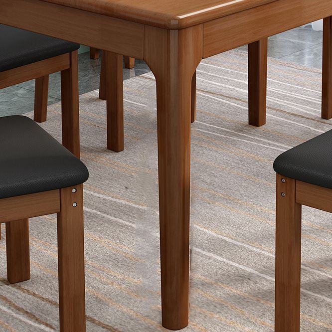 Modern Style Rubberwood Dining Table Rectangle Table with 4 Legs for Home Clearhalo ' dining_table' 'Dining Tables & Seating' 'Dining Tables' 'furn' 'furn_dining_table' 'Furniture' 'furniture_dining_table' 'Kitchen & Dining Furniture' 'kitchen&dining_furn' 'kitchen' 'kitchen_dining_table' 1200x1200_a18382cf-d6ff-44ea-90df-15ffe04910d0