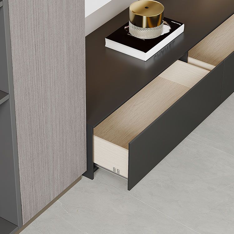 Contemporary TV Stand Console Black Stone Media Console with Drawers Clearhalo 'furn' 'furn_tv_stands_entertainment_centers' 'Furniture' 'Living Room Furniture' 'TV Stands & Entertainment Centers' 'TV Stands & Media Storage Furniture' 'tv_stands_entertainment_centers' 1200x1200_a1845950-8eb7-492f-8aa4-61151368dc91