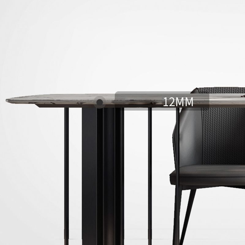 Dinner Table Stone Top Modern Double Pedestal Dining Table without Chair Clearhalo 'Dining Tables & Seating' 'Dining Tables' 'dining_table' 'furn' 'furn_dining_table' 'Furniture' 'Kitchen & Dining Furniture' 1200x1200_a1858913-f56c-492b-9171-3db55f98aa9b