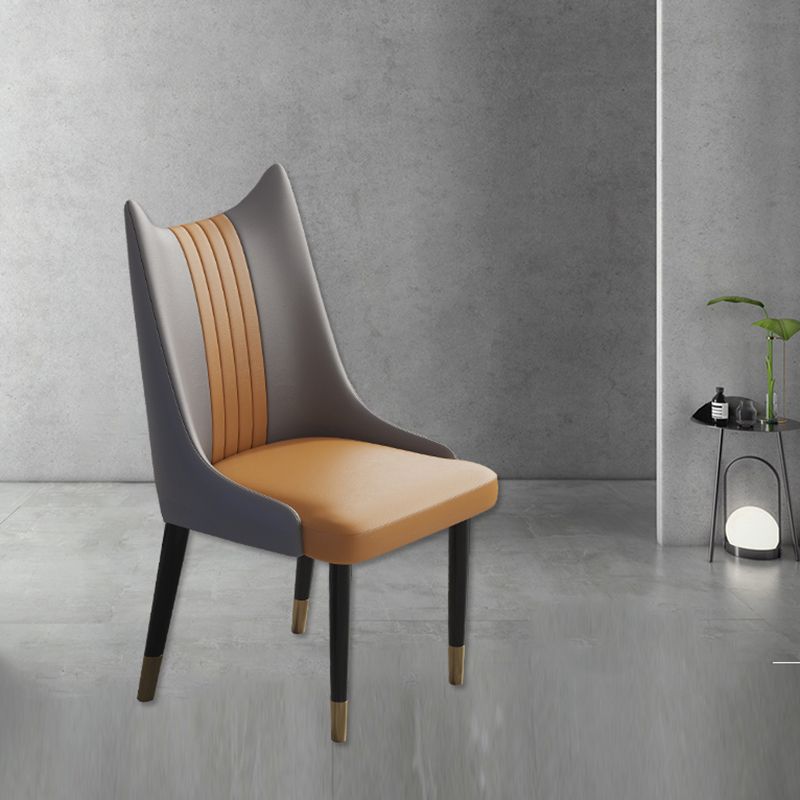 Nordic Style Leather Dining Chairs Armless Solid Back Chair for Home Clearhalo 'Dining Chairs' 'Dining Tables & Seating' 'dining_chair' 'furn' 'furn_dining_chair' 'Furniture' 'furniture_dining_chair' 'Kitchen & Dining Furniture' 1200x1200_a185a2e5-fee5-4729-9084-ccc4ba415fe3