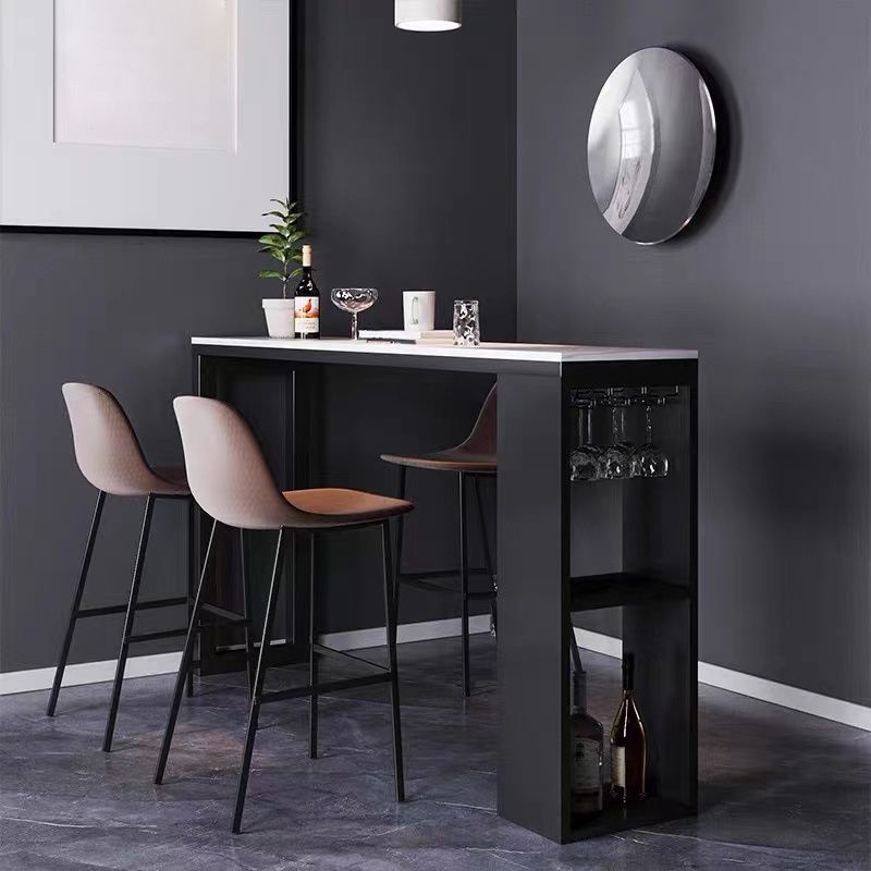 Tavolo da bar in stile industriale rettangolo di bistro bar di bistrot con scaffale