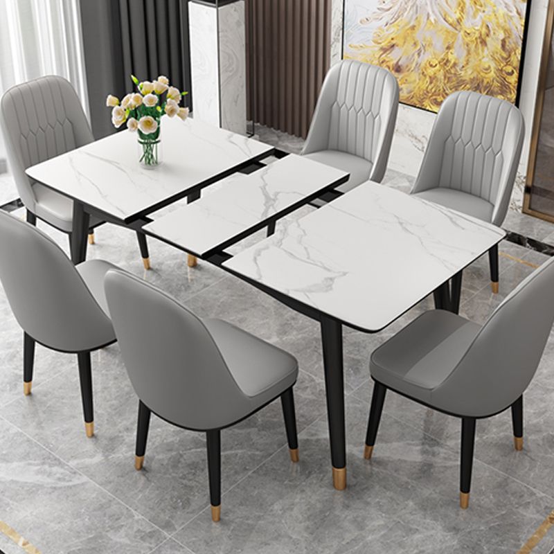 Modern Dining Table Rectangle Extendable Dining Table for Dining Room